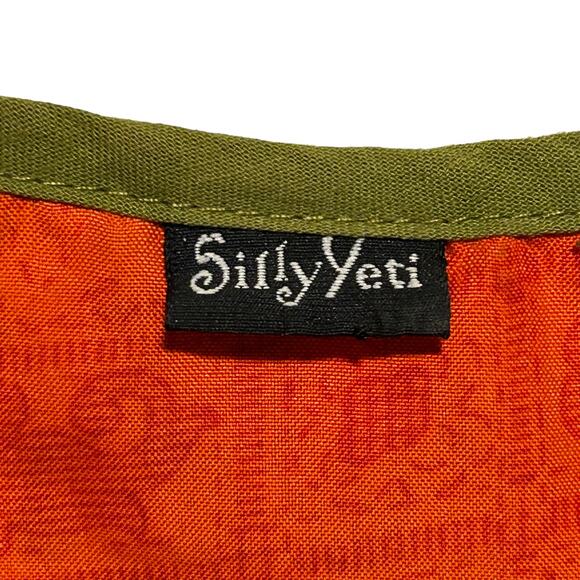 SILLY YETI Top S Tank Ruffles Tiered Mixed Print Boho Silk Festival CottageCore - Picture 2 of 6